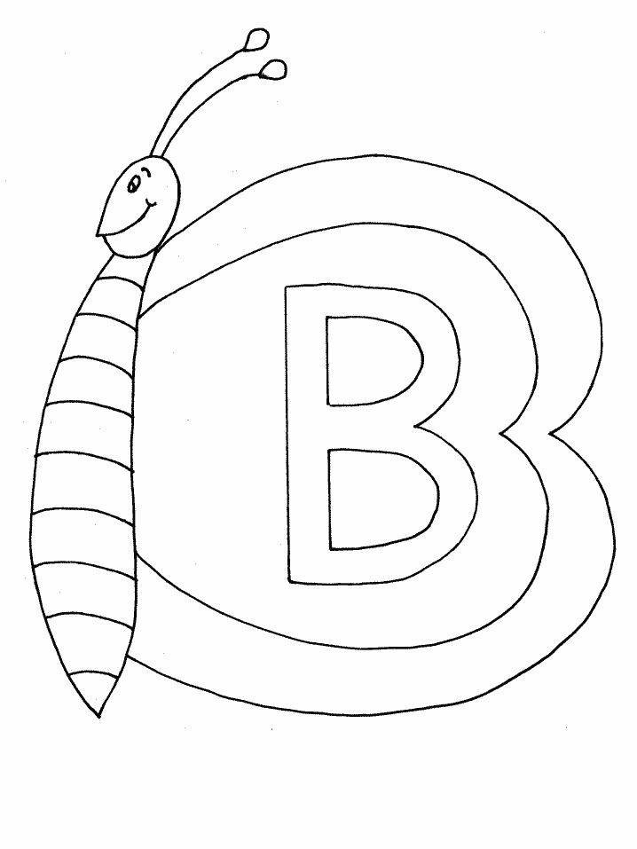 b for butterfly coloring pages - photo #20