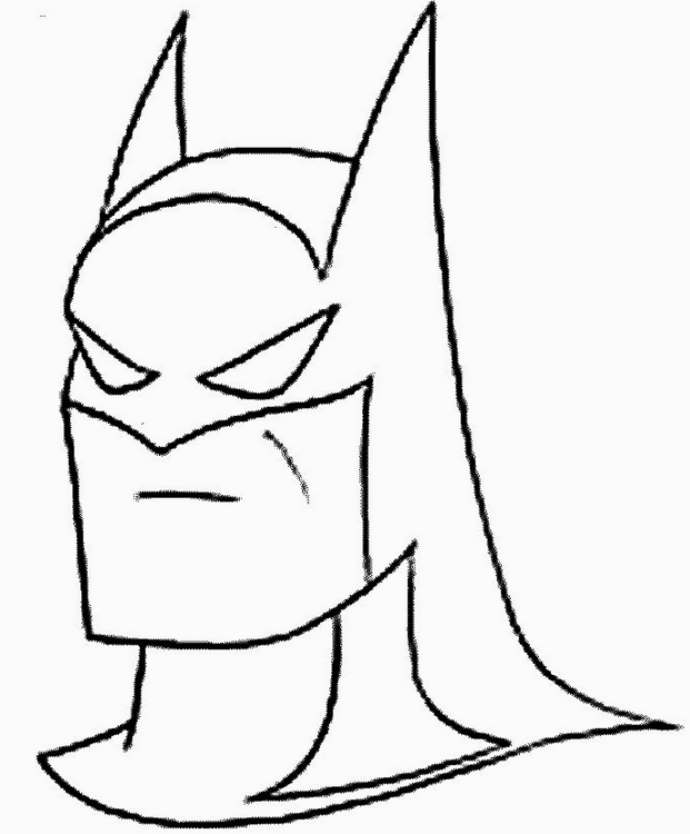 Batman Head Coloring Page Book Pages