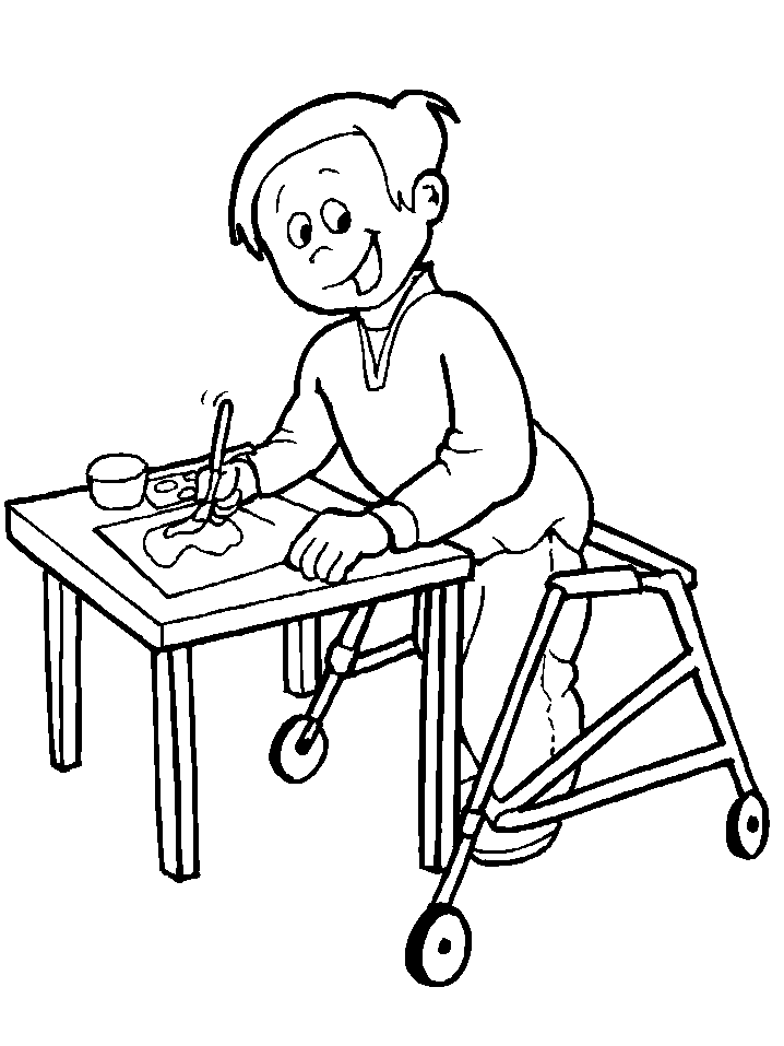 Disabilities Coloring Pages - Kidsuki