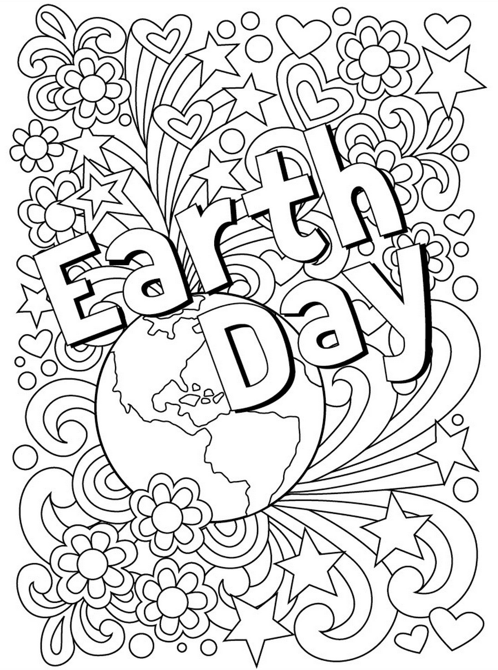 Earth Day Coloring Page & Coloring Book