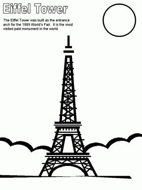 Eiffel Tower Colouring Picture on Eiffel Tower France Coloring Pages   Coloring Book