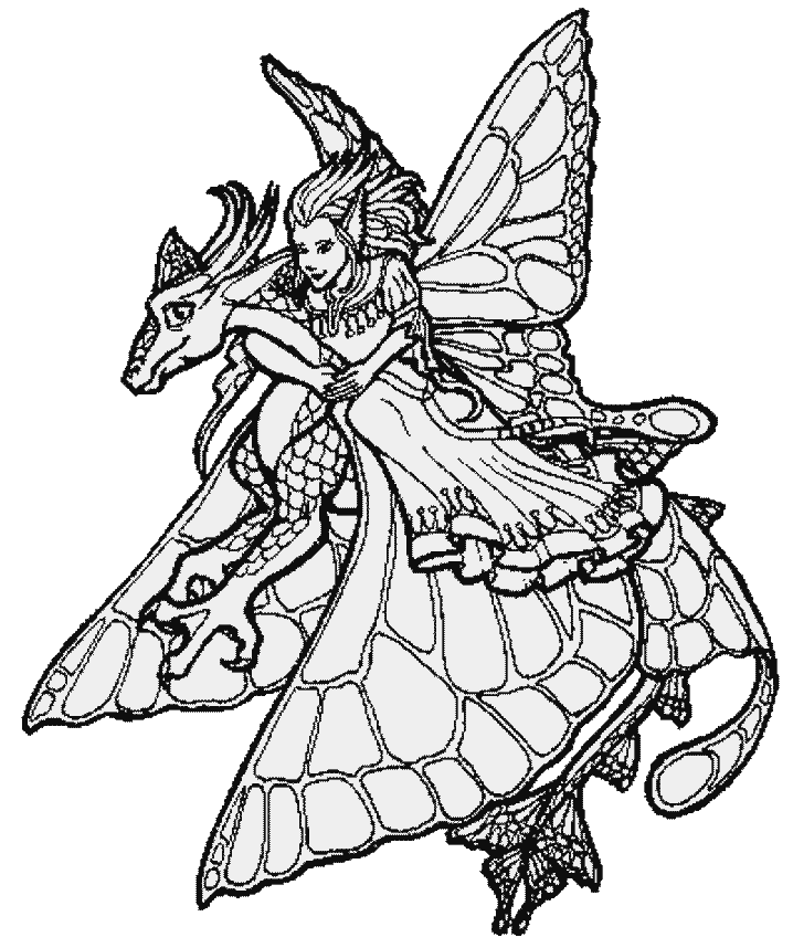 fairy fantasy coloring pages - photo #15