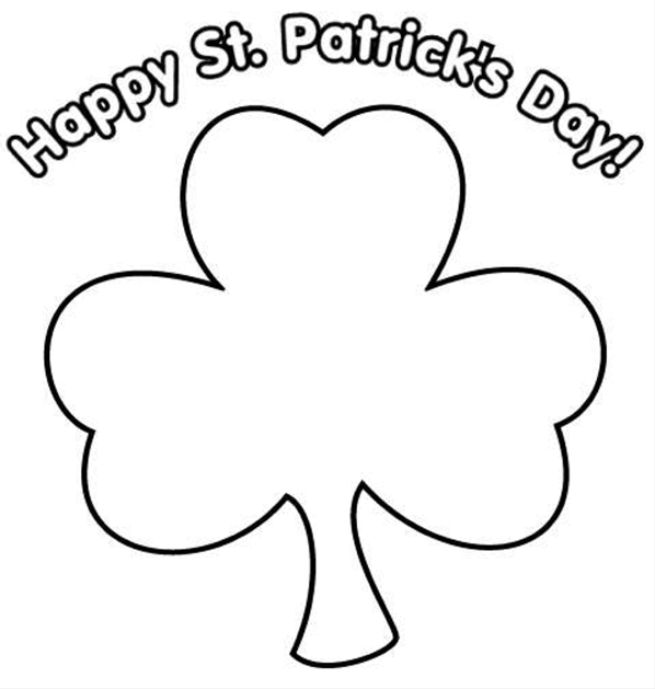 Printable Happy st patricks day printable chamrock Coloringpagebook