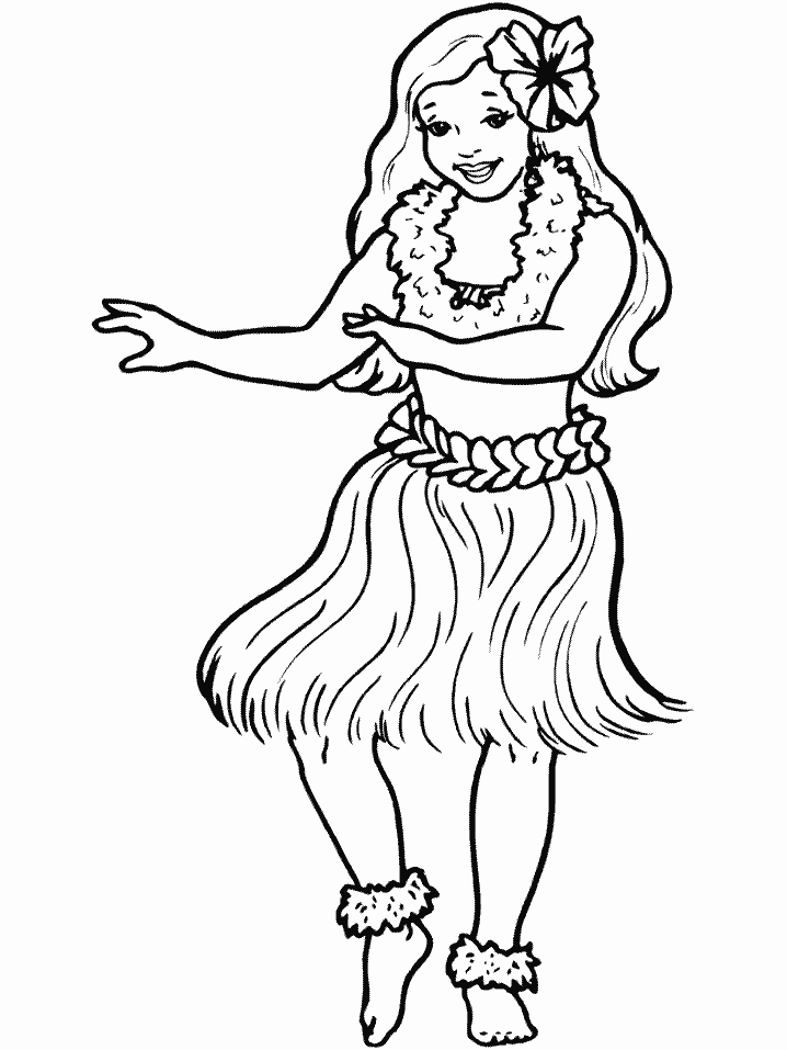 Printable Hula People Coloring Pages - Coloringpagebook.com