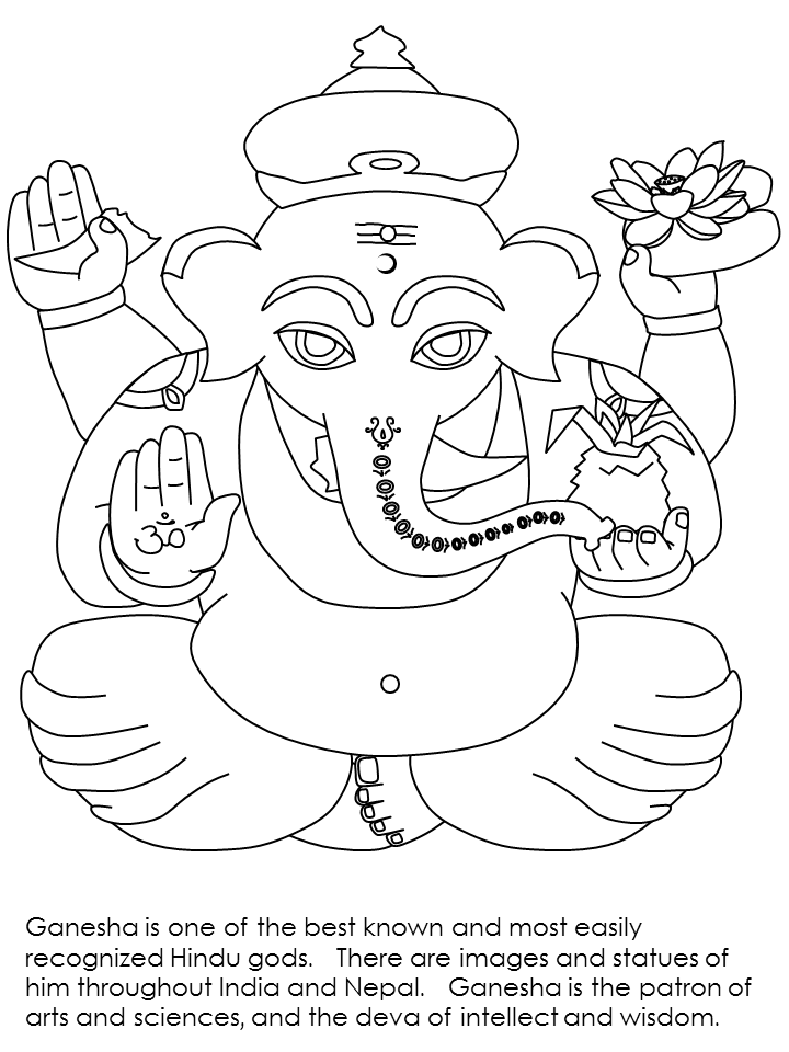 Printable India Ganesha Countries Coloring Pages ...