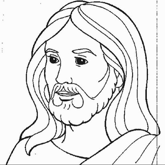 Jesus Face Outline Coloring Pages