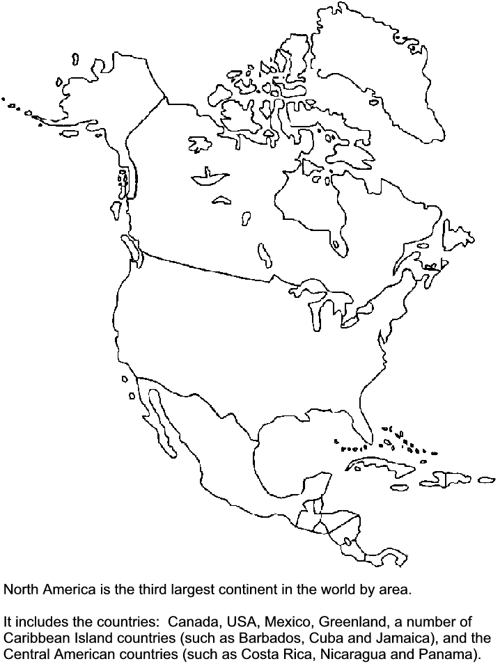 Printable Northamerica Countries Coloring Pages - Coloringpagebook.com