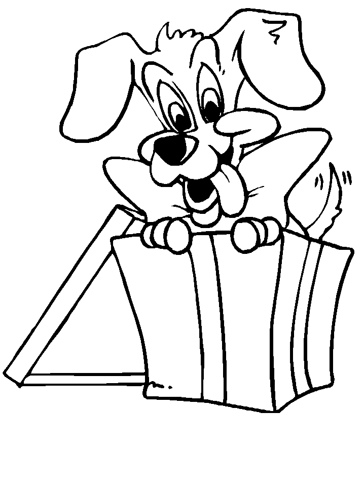 Printable Puppy Christmas Coloring Pages