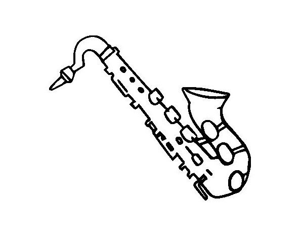 Saxophone coloring page