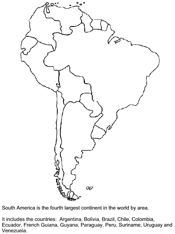 Printable Southamerica Countries Coloring Pages - Coloringpagebook.com