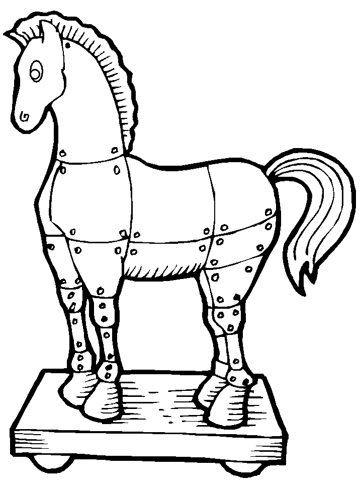 Trojan Horse Greek Coloring Pages Book