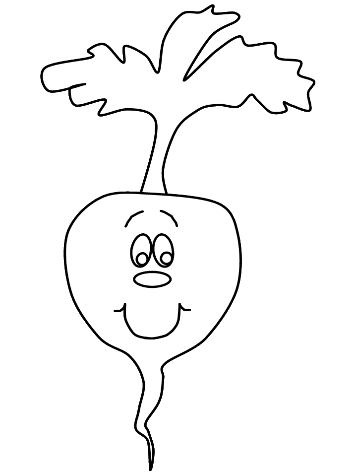 Printable Turnip Face Fruit Coloring Pages - Coloringpagebook.com