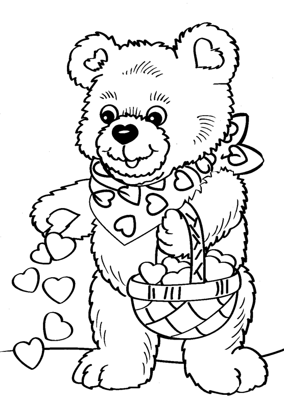 valentine bears coloring pages - photo #7