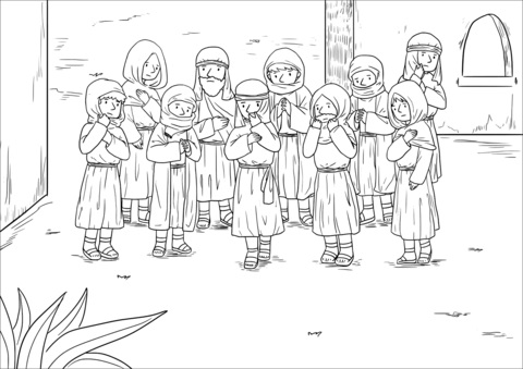 10 Lepers Coloring Page