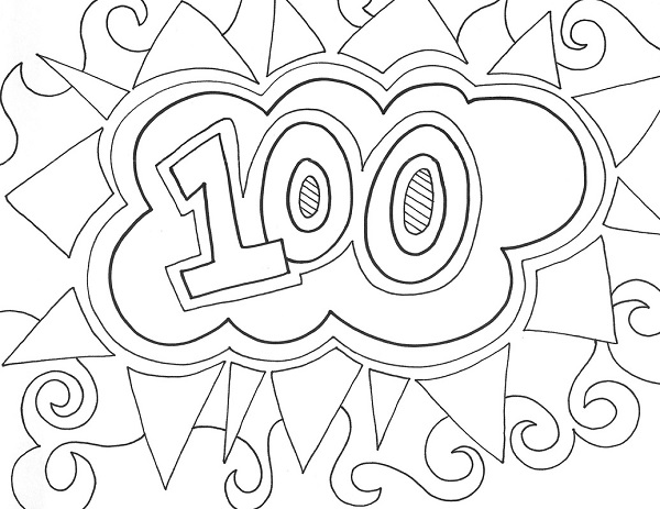 100 Coloring Page