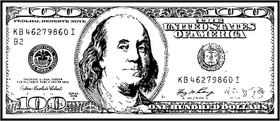 100 Dollar Bill Coloring Page