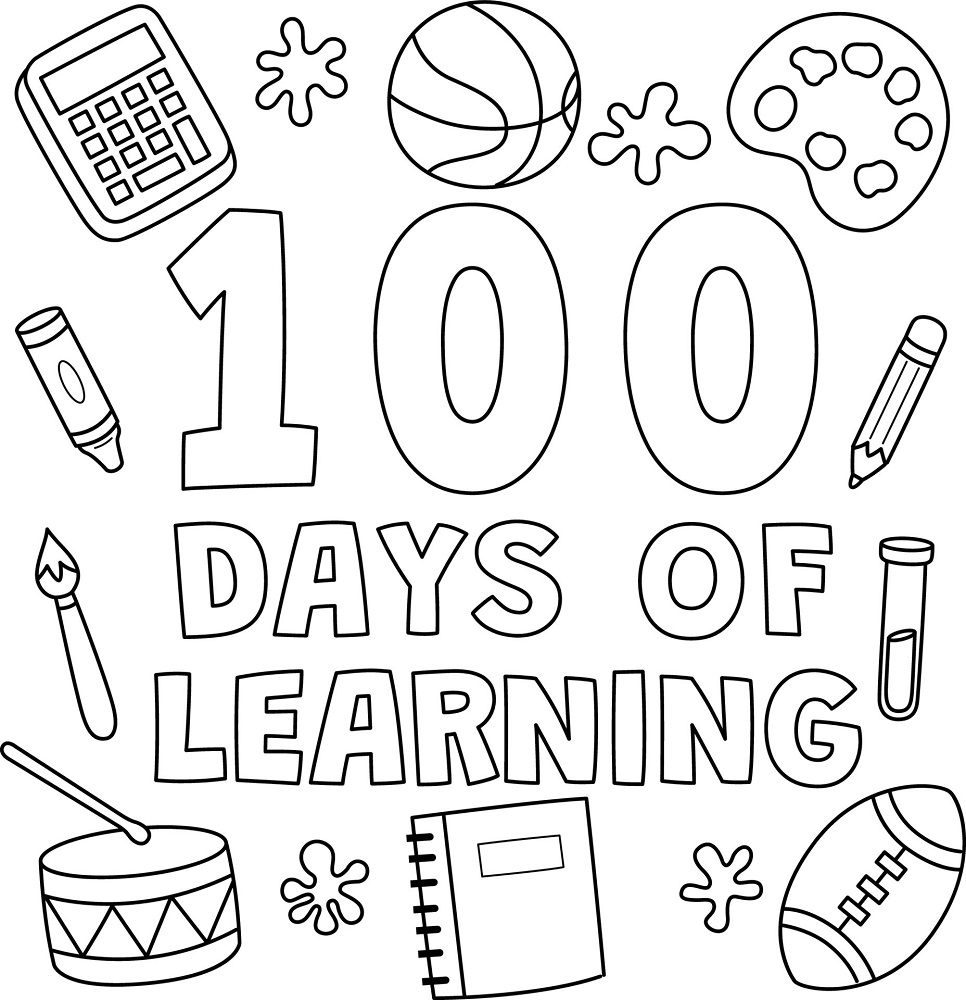 100th day of school coloring page