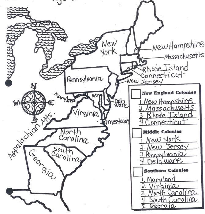 13 Colonies Coloring Page