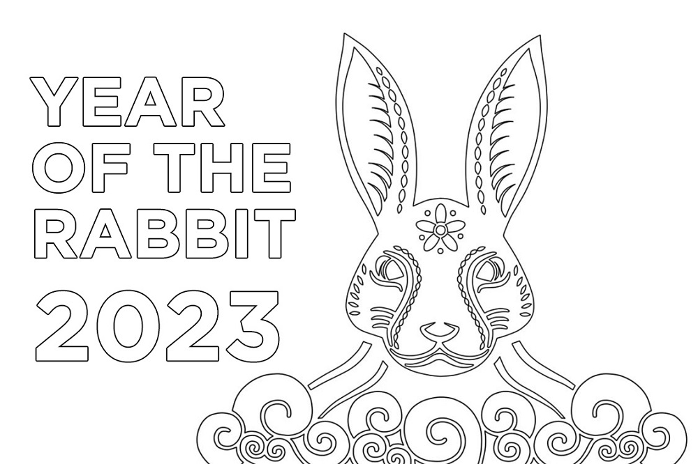 2023 Year Of The Rabbit Coloring Page