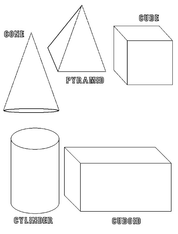 3d shape coloring page