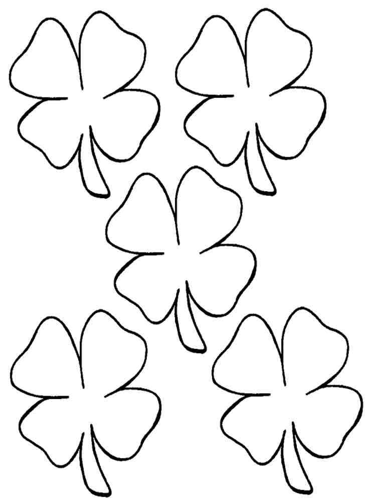 4 leaf clover coloring page free