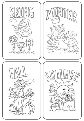 4 Seasons Coloring Page