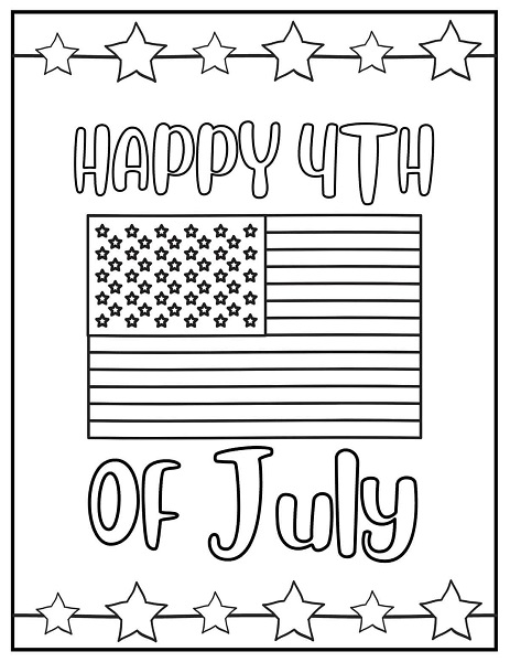 4th of july flag coloring page