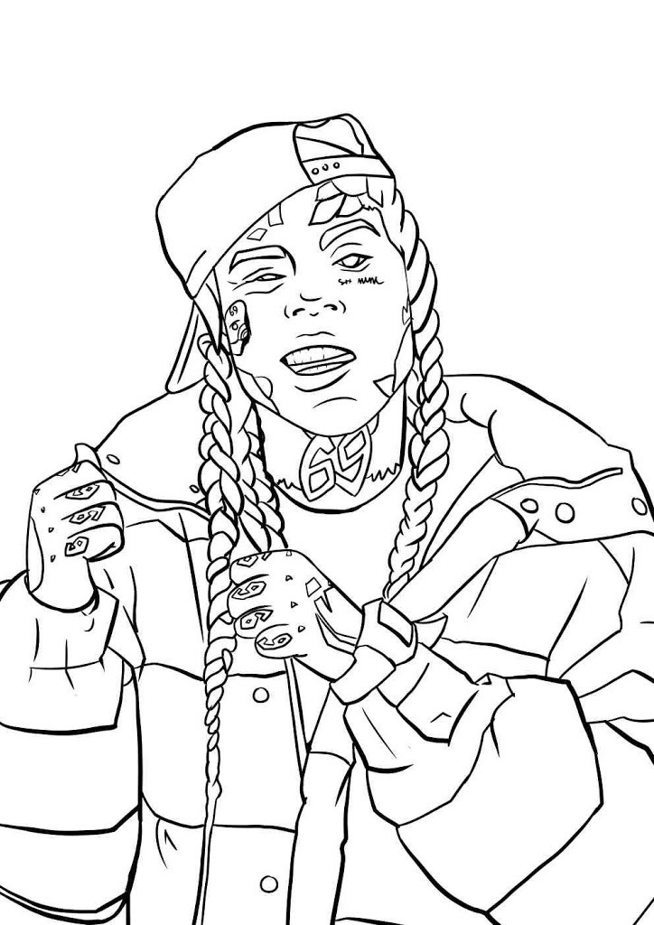 6ix9ine Coloring Page