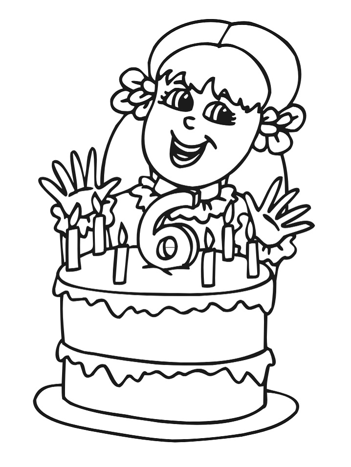 6th Birthday Coloring Page
