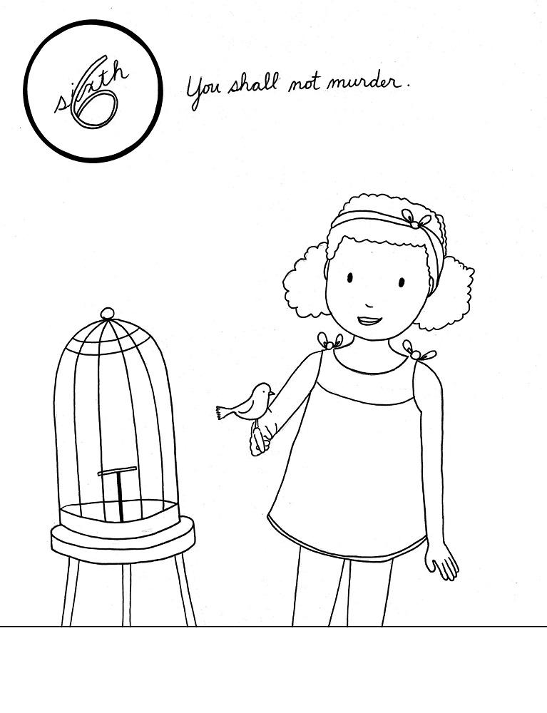 6th Commandment Coloring Page