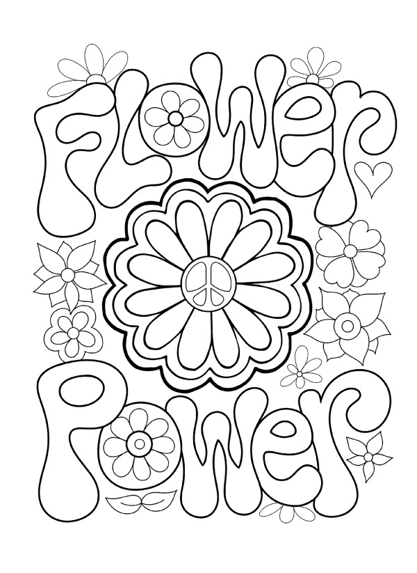 70s Flower Coloring Page