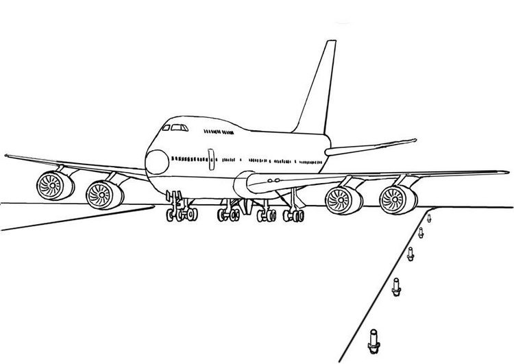 747 Airplane coloring page