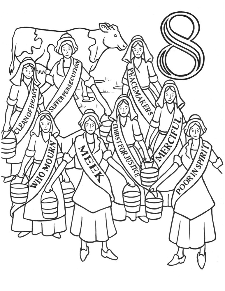 8 Maids A Milking Coloring Page