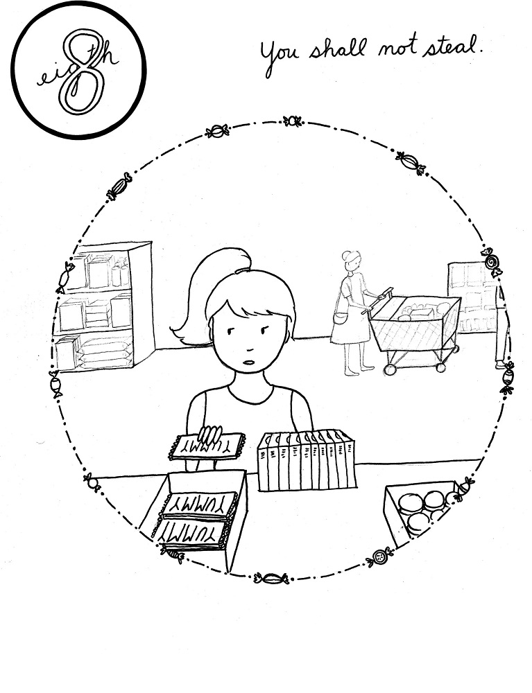 8th Commandment Coloring Page