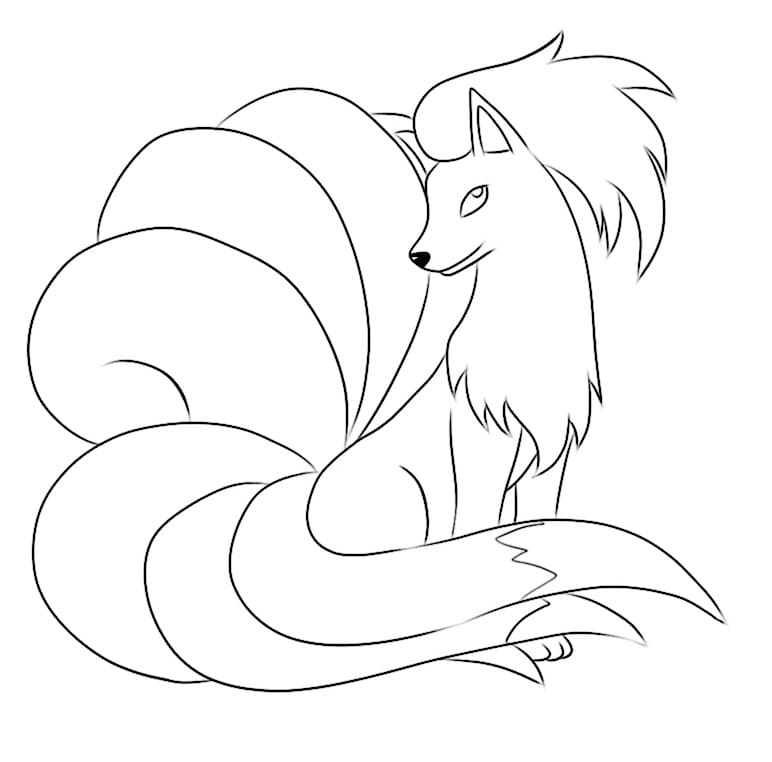 9 Tails Pokemon Coloring Page