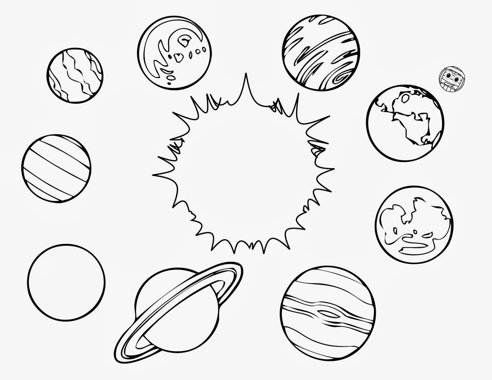 9 Planets Coloring Page