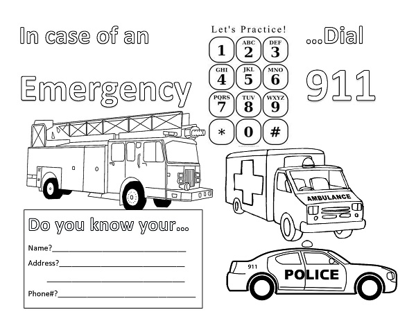 911 Coloring Page