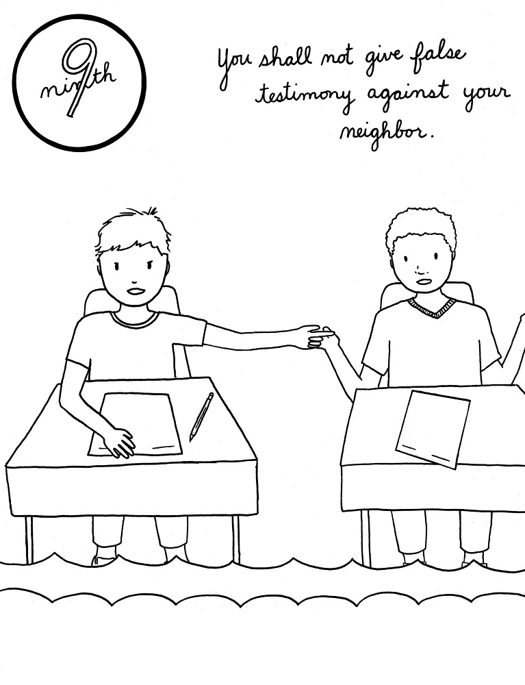 9th Commandment Coloring Page