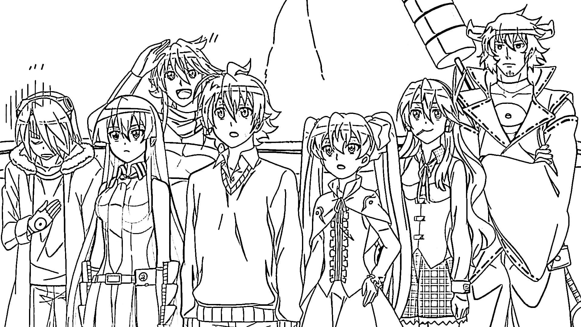 Akame ga Kill Knight Raid Coloring Page