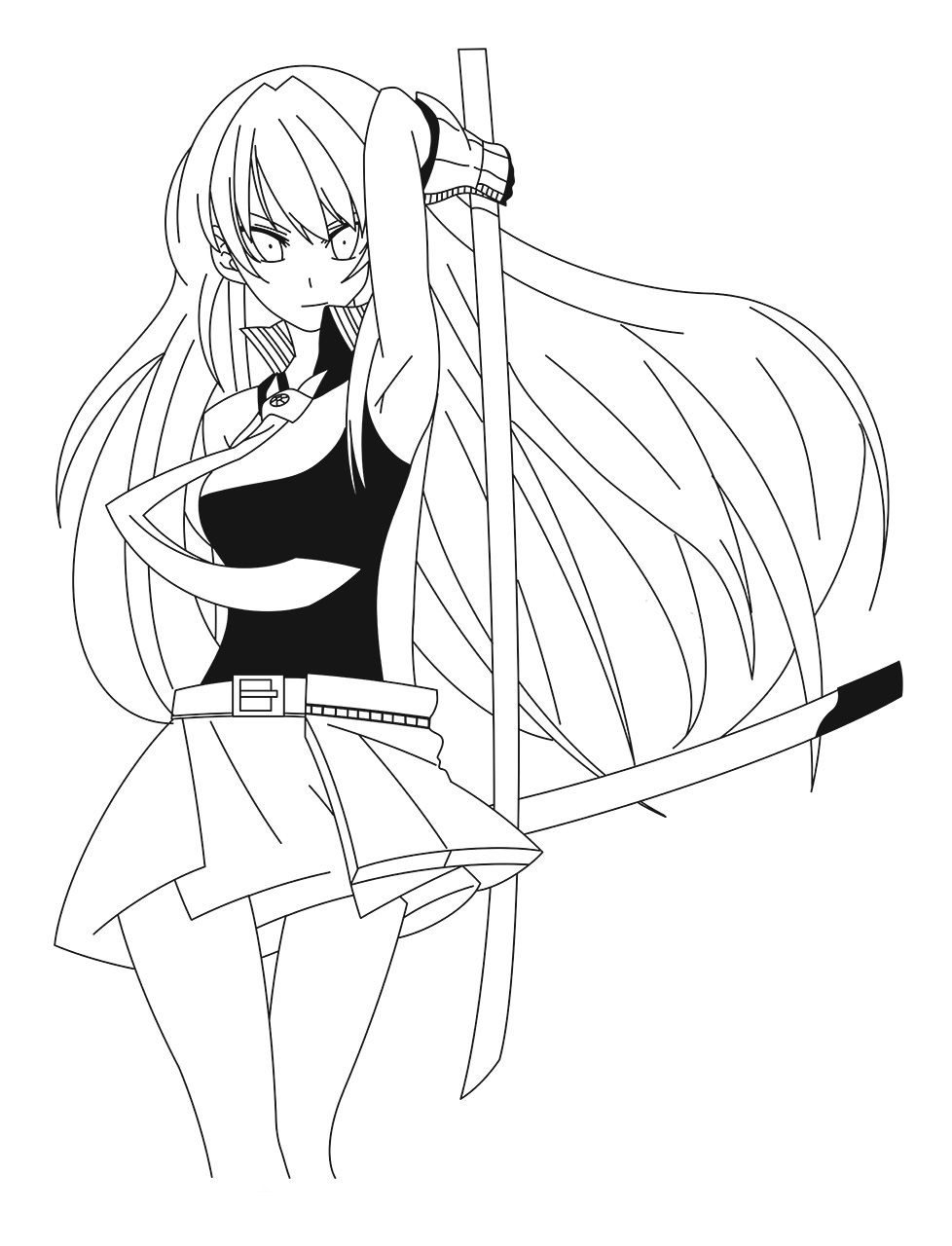 Akame ga Kill Coloring Pages Akame