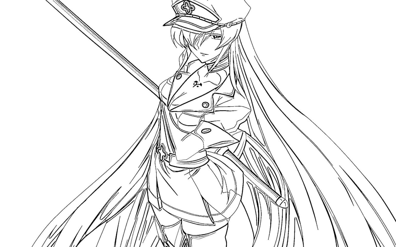 Akame ga Kill Esdeath Coloring Pages
