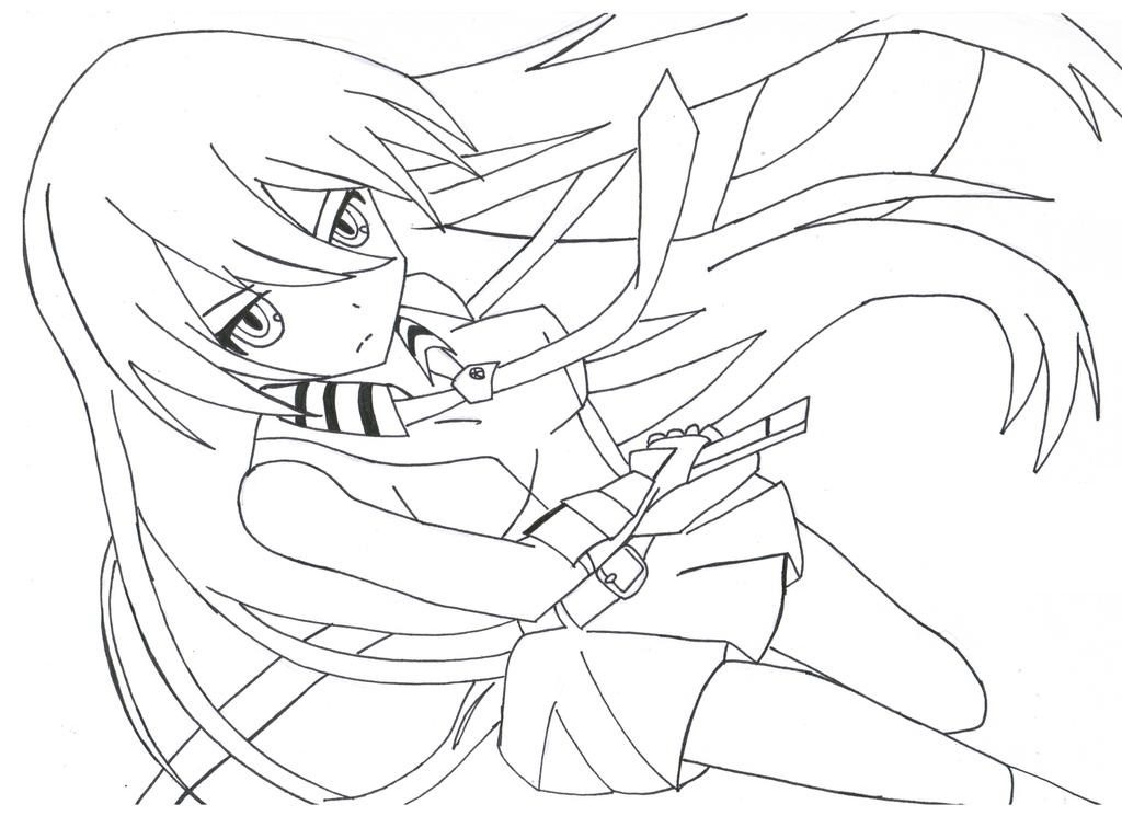 Akame ga Kill Coloring Page Akame