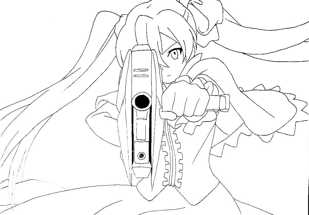 Akame ga Kill Mine Coloring Page