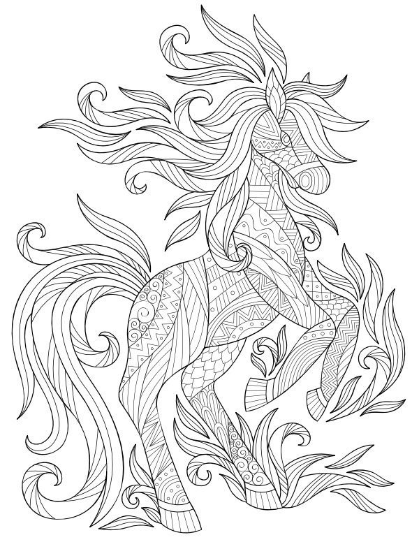 Abstract Horse Coloring Pages