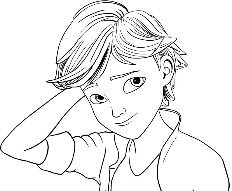 Adrien Miraculous Ladybug Coloring Pages