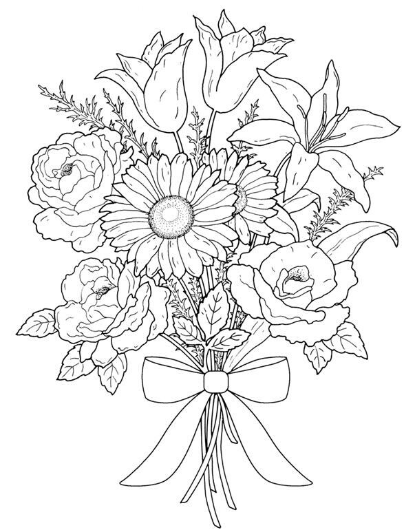 Flower Adult Coloring Page