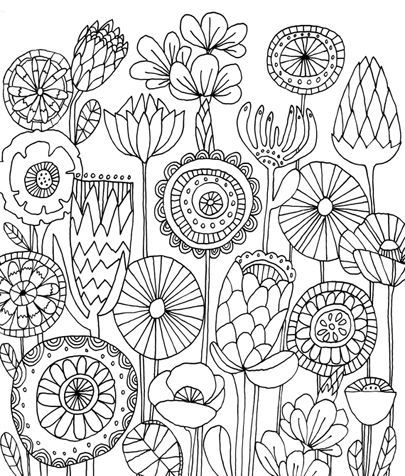 Coloring Pages for Adults Flowers