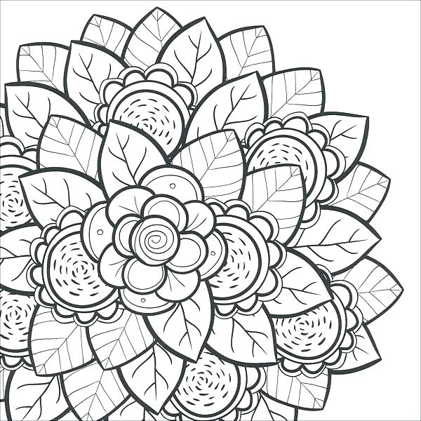 flower coloring page for adults