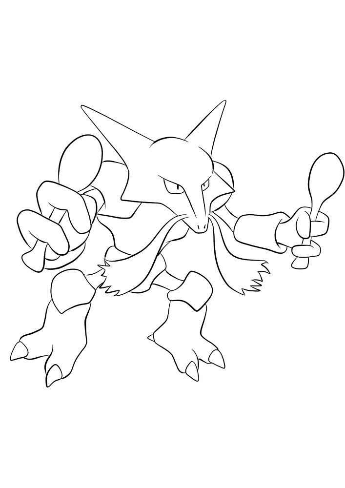 Alakazam Coloring Page