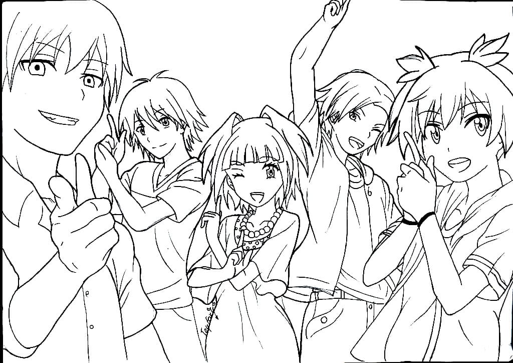 Assassination Classroom Characters Coloring Page